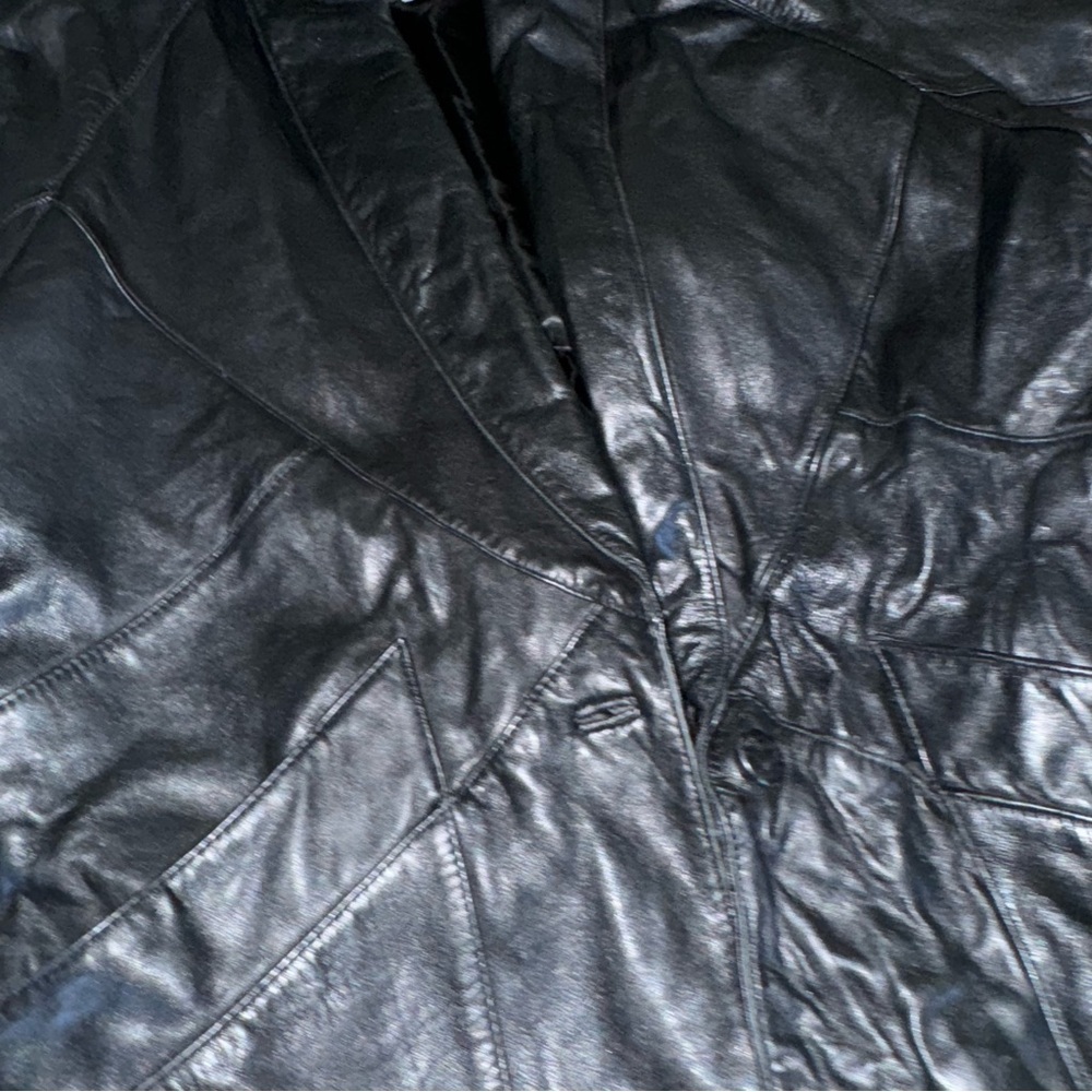 Vintage Leather Blazer Jacket 1980s - Picture 9 of 12